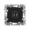 Розетка 2гн USB+USB с/у антрацит механизм Etika Legrand