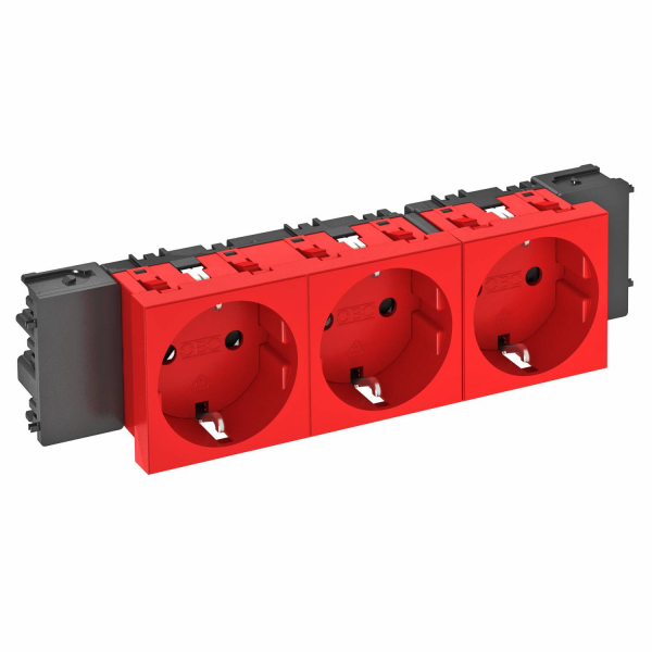 Розетка силовая 0° тройная 3х2К+З